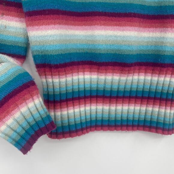 Vintage Y2K Gap Rainbow Stripe Turtleneck Sweater Sz XS Preppy Cozy Hong Kong - Picture 3 of 10